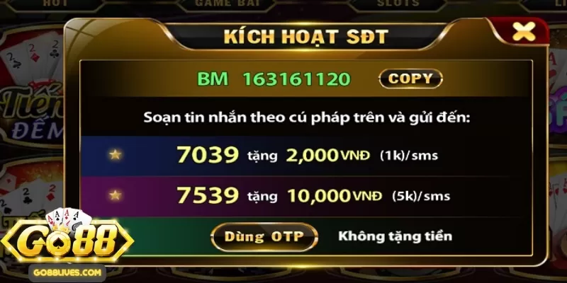 Xác minh tài khoản chính chủ qua mã OTP